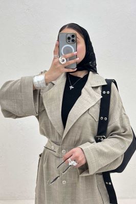 مانتو بلند شانتون پشت کش DORNA