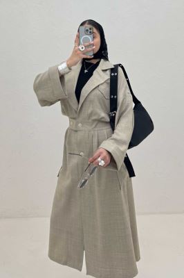 مانتو بلند شانتون پشت کش DORNA