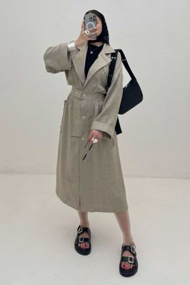 مانتو بلند شانتون پشت کش DORNA