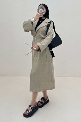 مانتو بلند شانتون پشت کش DORNA