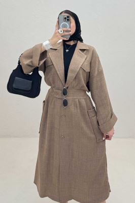 مانتو بلند شانتون پشت کش DORNA