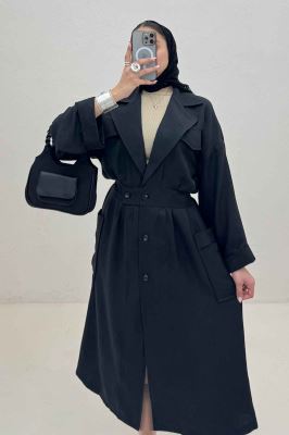 مانتو بلند شانتون پشت کش DORNA