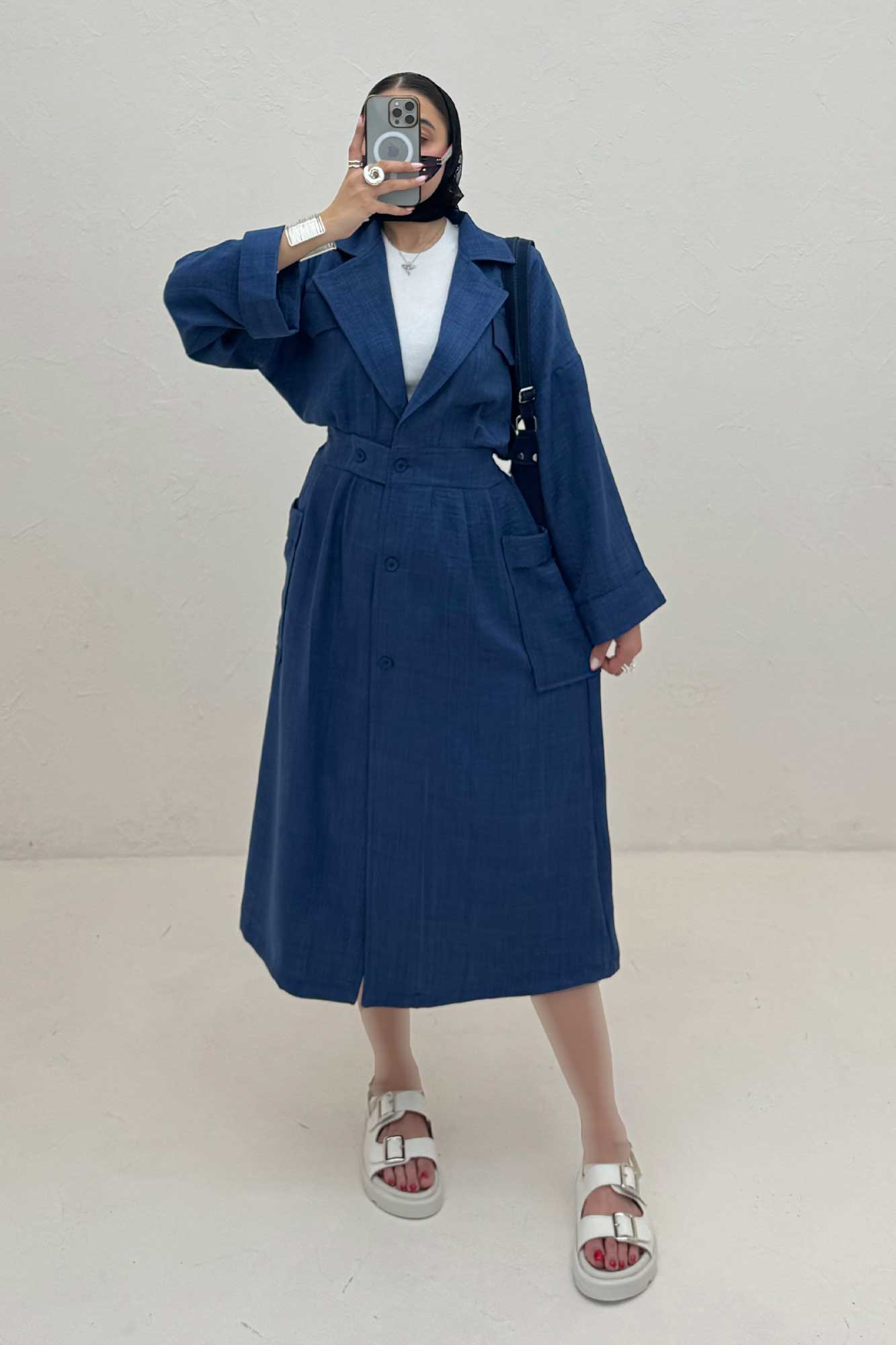 مانتو بلند شانتون پشت کش DORNA