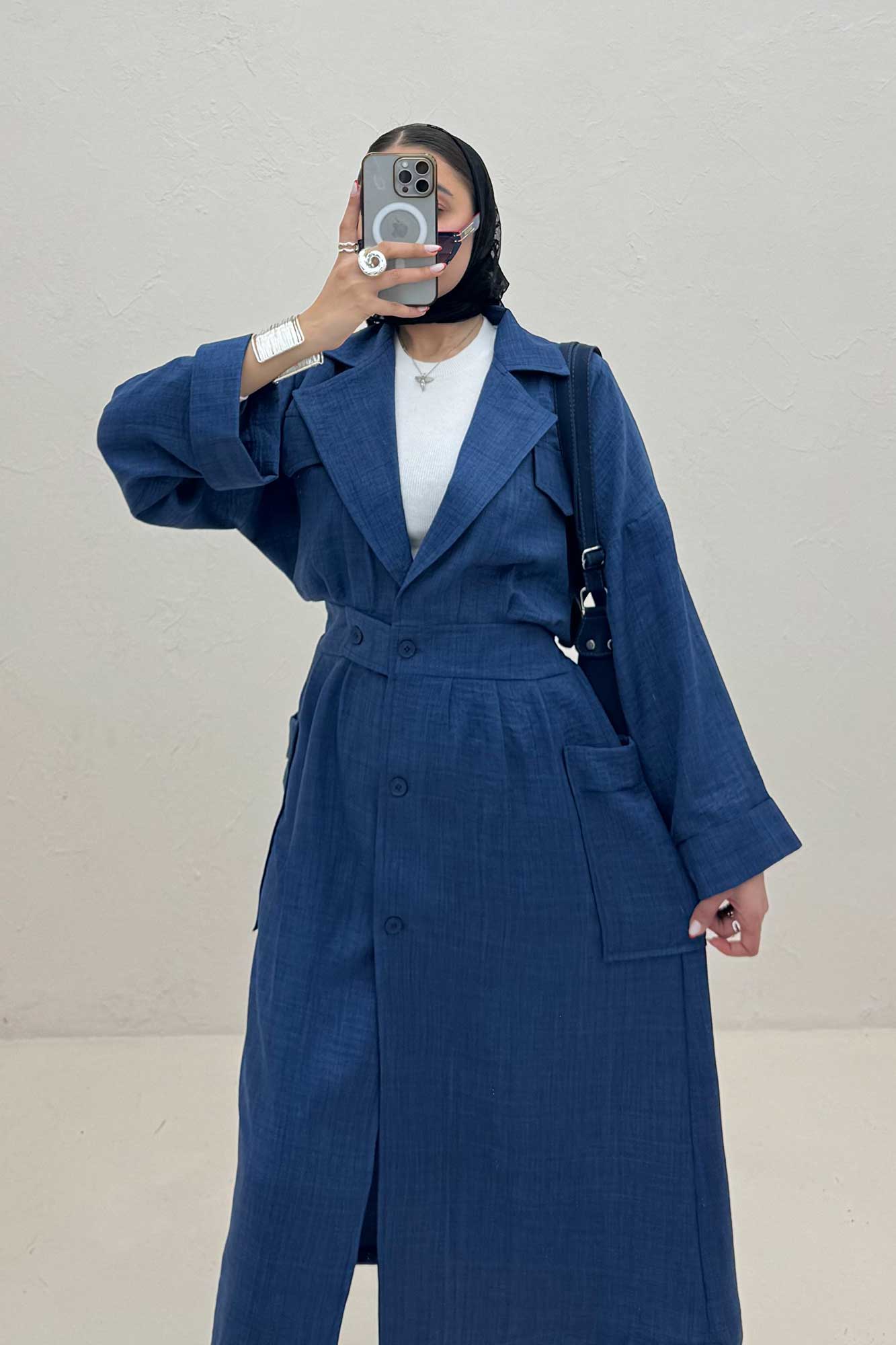 مانتو بلند شانتون پشت کش DORNA