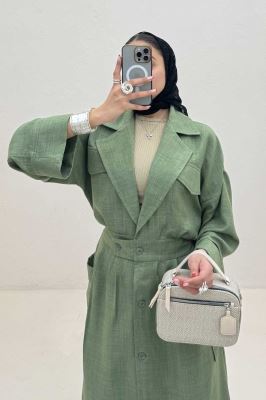 مانتو بلند شانتون پشت کش DORNA