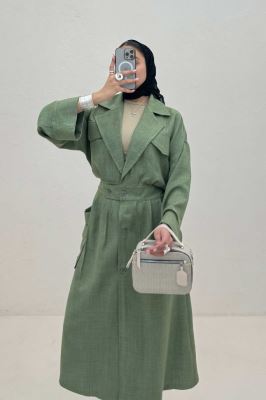 مانتو بلند شانتون پشت کش DORNA