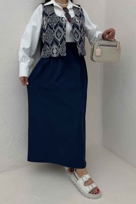 ست ژیله و دامن مازراتی سوزن دوزی ژانت