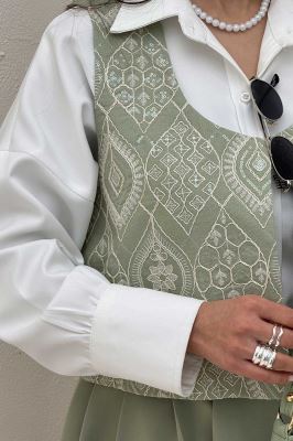 ست ژیله و دامن مازراتی سوزن دوزی ژانت