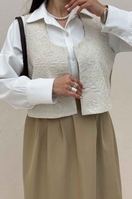 ست ژیله و دامن مازراتی سوزن دوزی ژانت