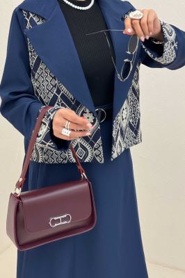 ست کت و دامن مازراتی سوزن دوزی هنسل