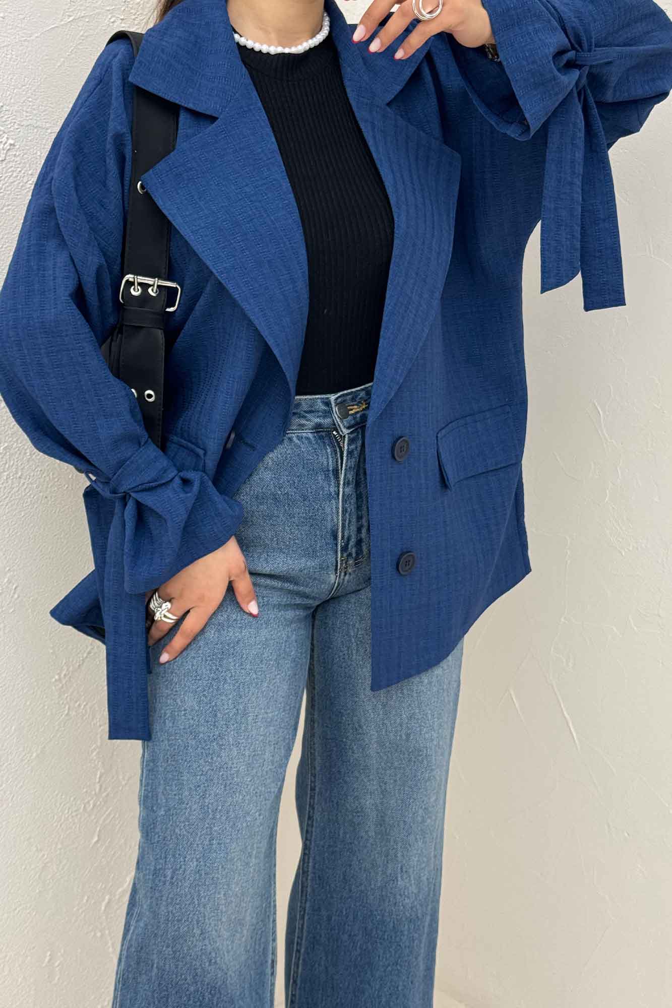 کت چهار دکمه شانتون زیپی آستین بنددار 