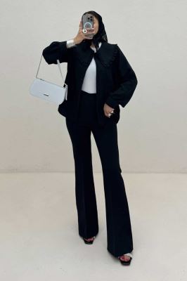 شومیز مانتویی شانتون یقه دورچین STYLE