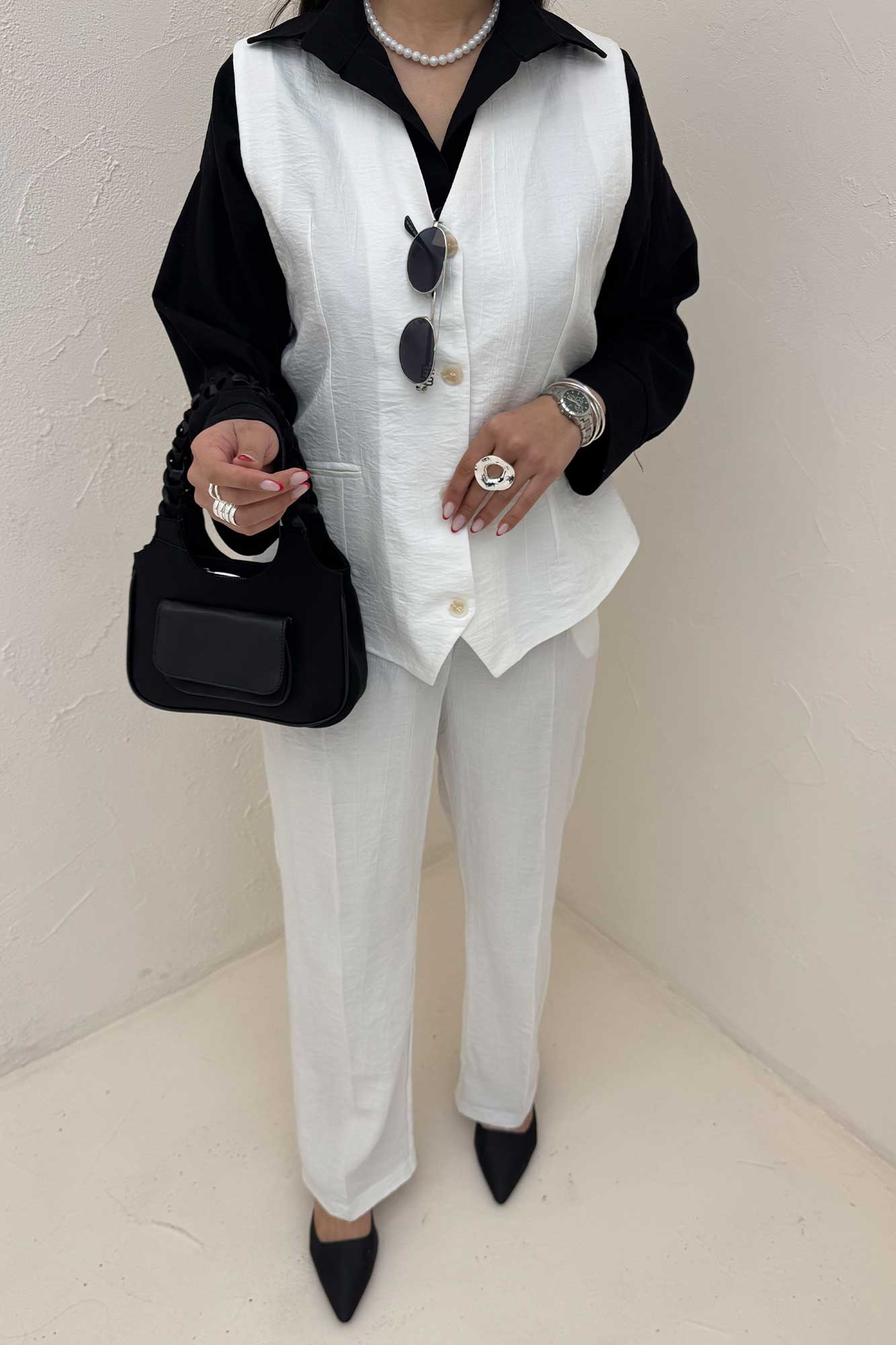 ست جلیقه و شلوار پایین هفتی کریشه