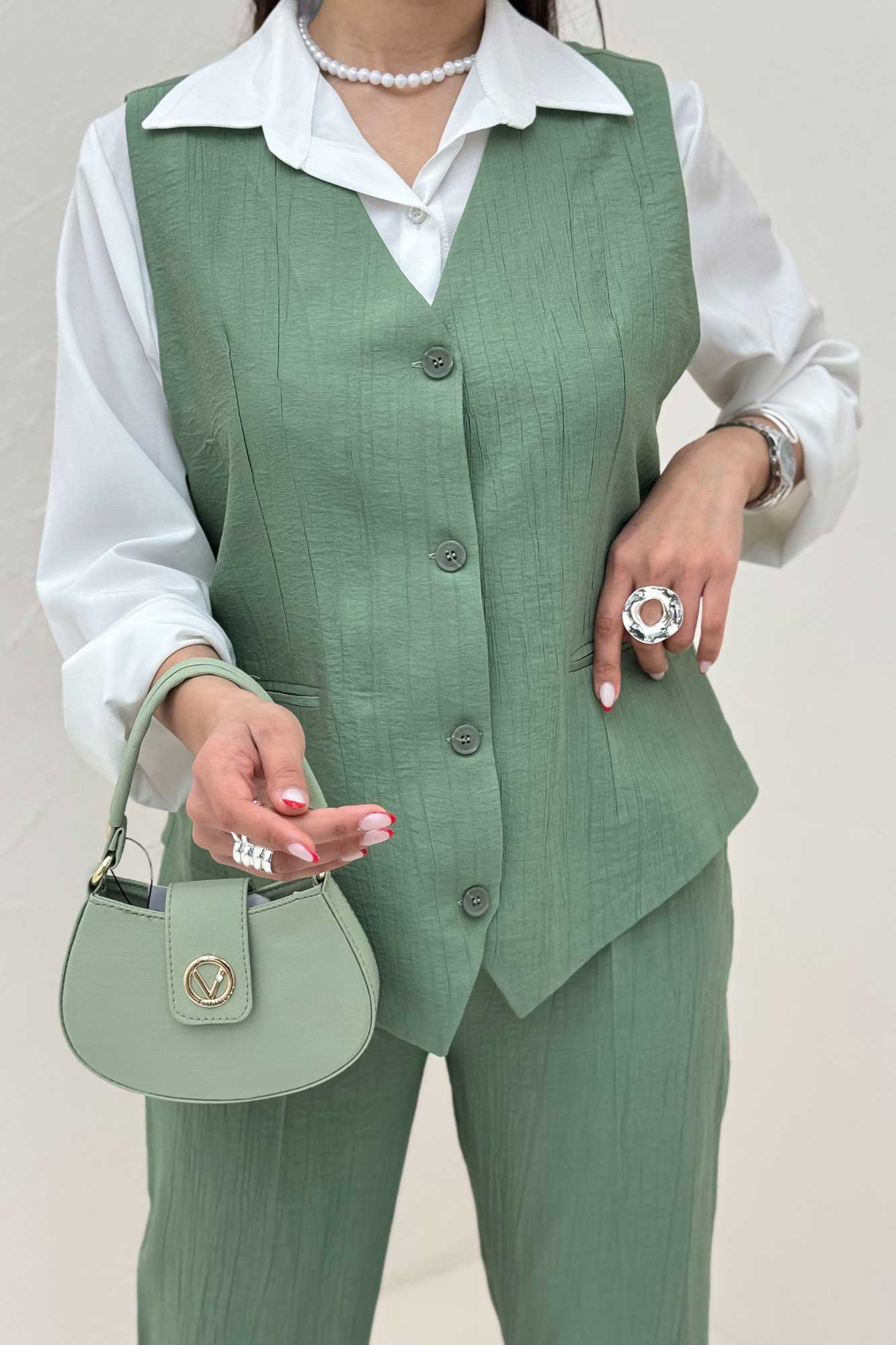 ست جلیقه و شلوار پایین هفتی کریشه