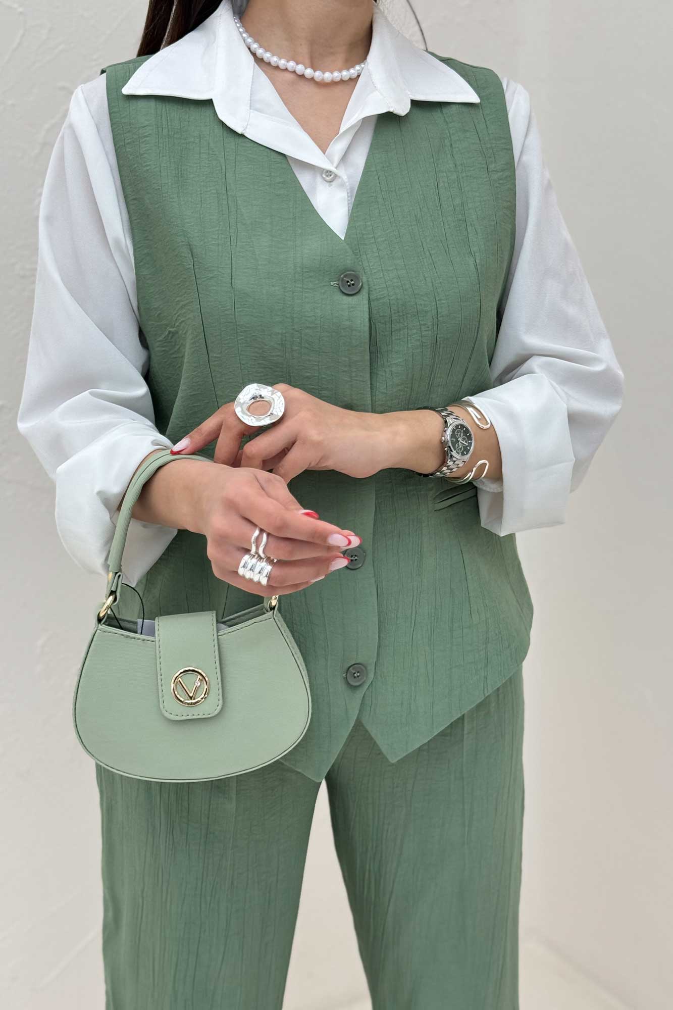 ست جلیقه و شلوار پایین هفتی کریشه