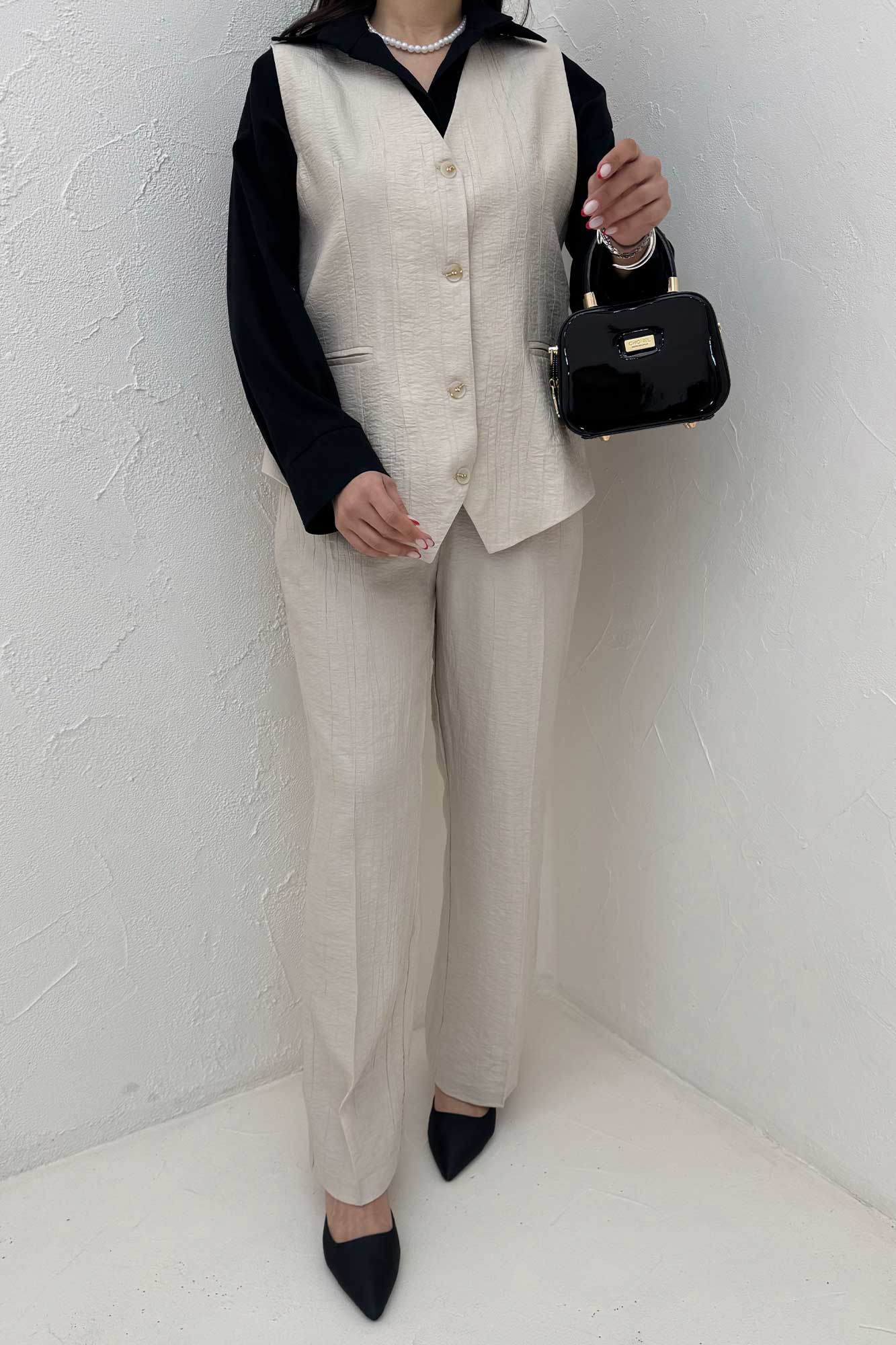 ست جلیقه و شلوار پایین هفتی کریشه