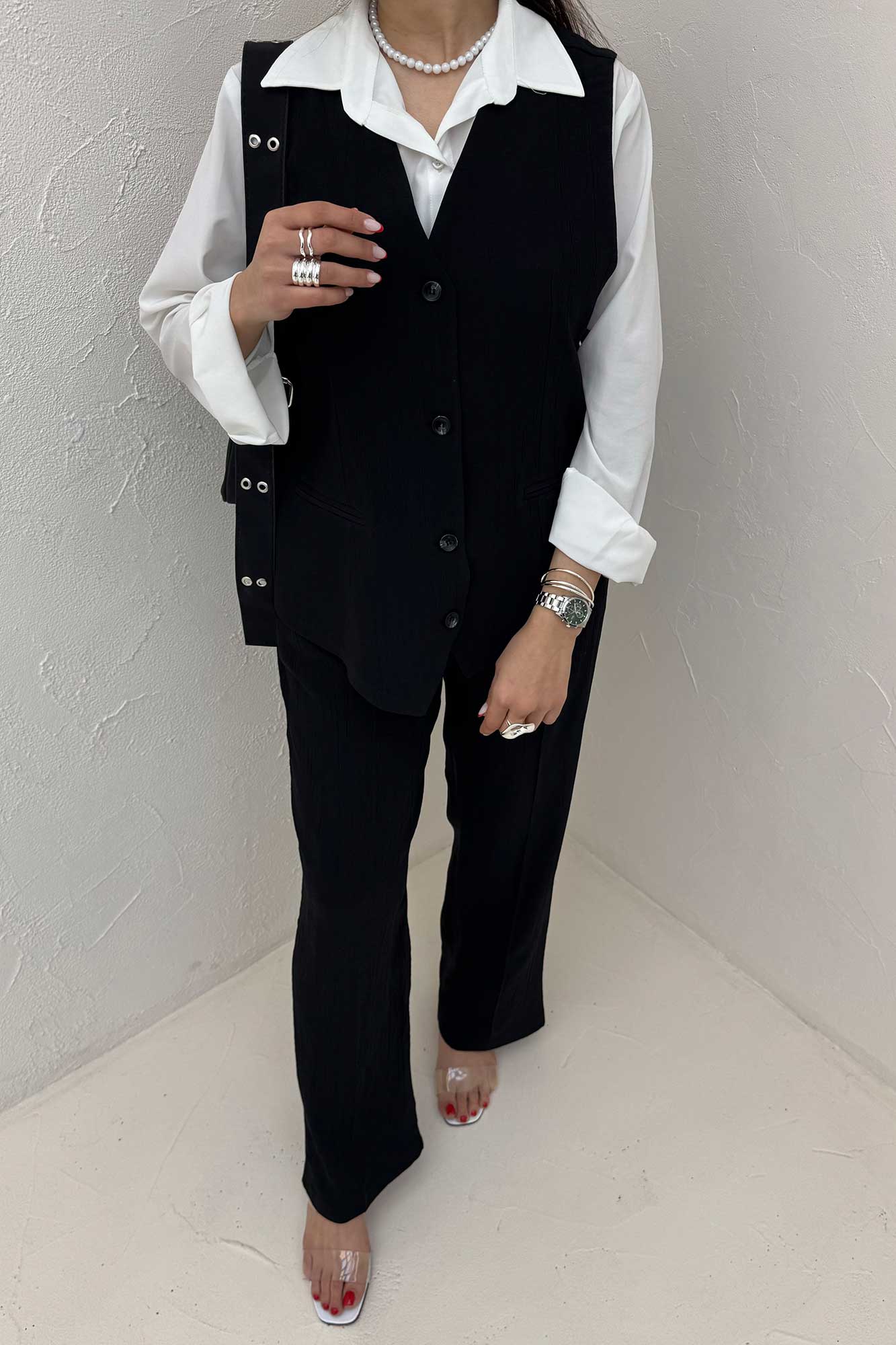 ست جلیقه و شلوار پایین هفتی کریشه