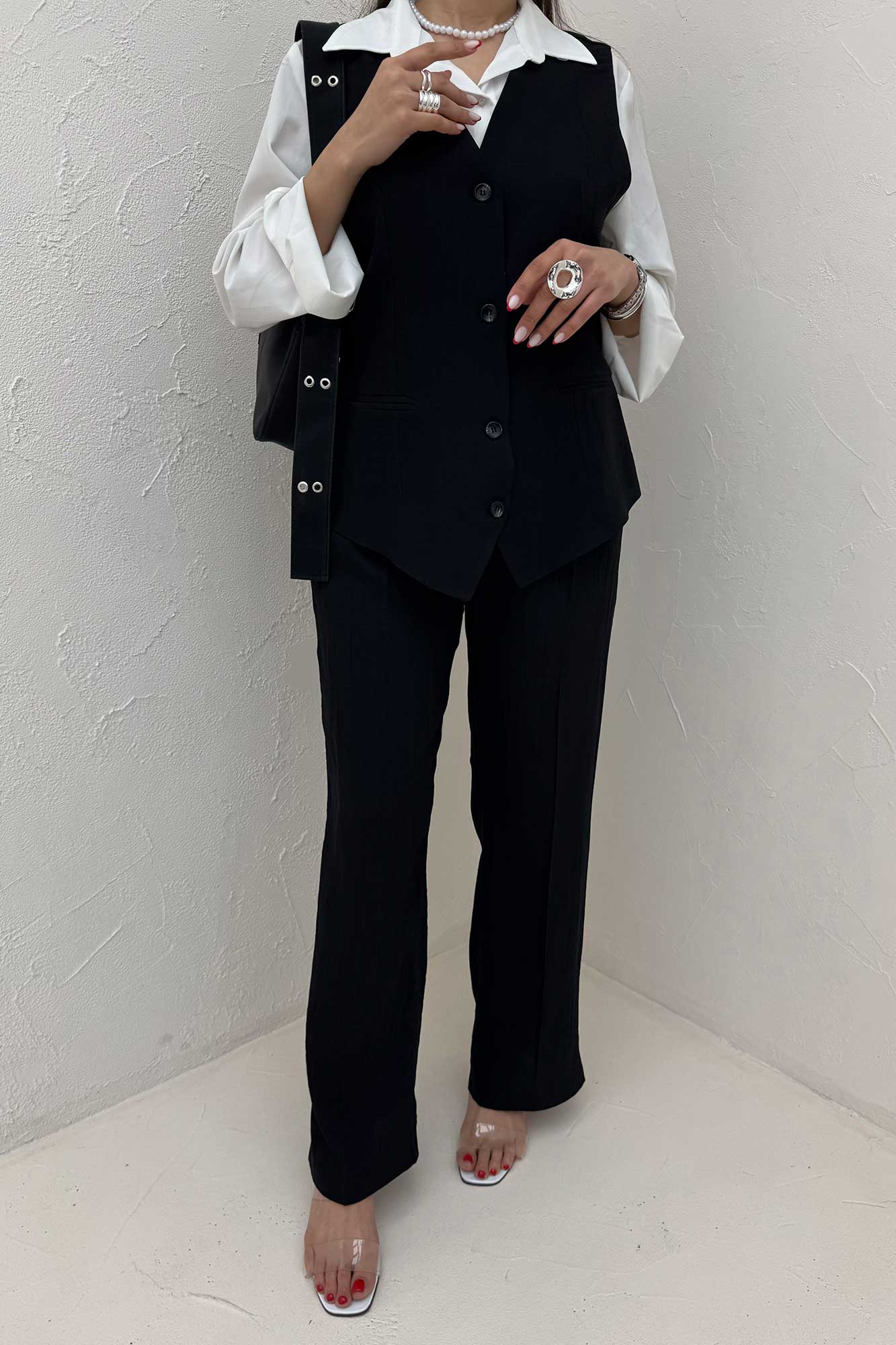 ست جلیقه و شلوار پایین هفتی کریشه