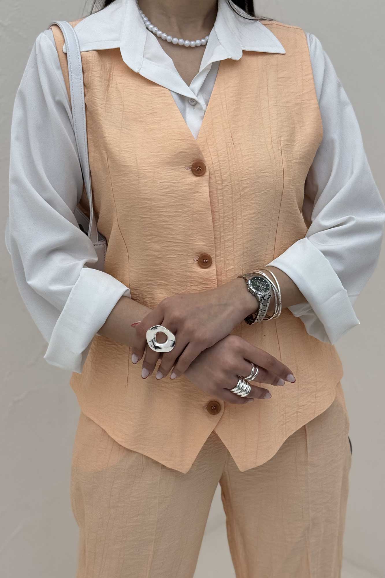 ست جلیقه و شلوار پایین هفتی کریشه