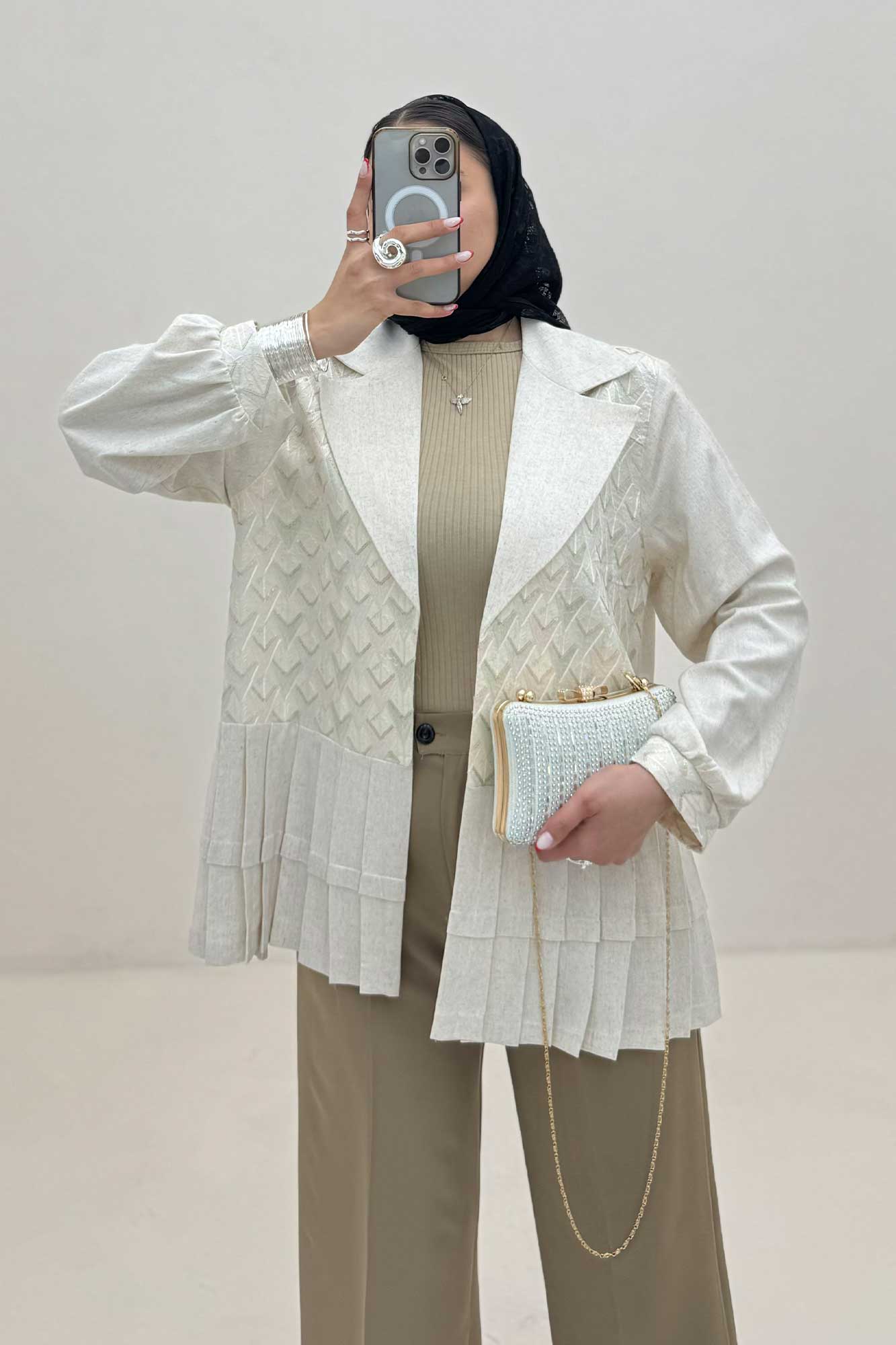 کت لینن سوزن دوزی پایین پیله PERAG طرح 3