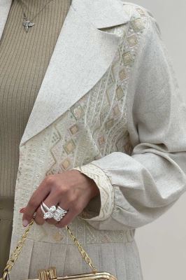 کت لینن سوزن دوزی پایین پیله PERAG طرح 10