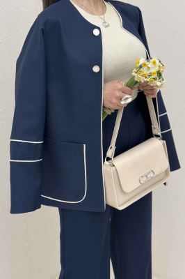 کت مازراتی کجراه مغزی دوزی دو جیب کارلو