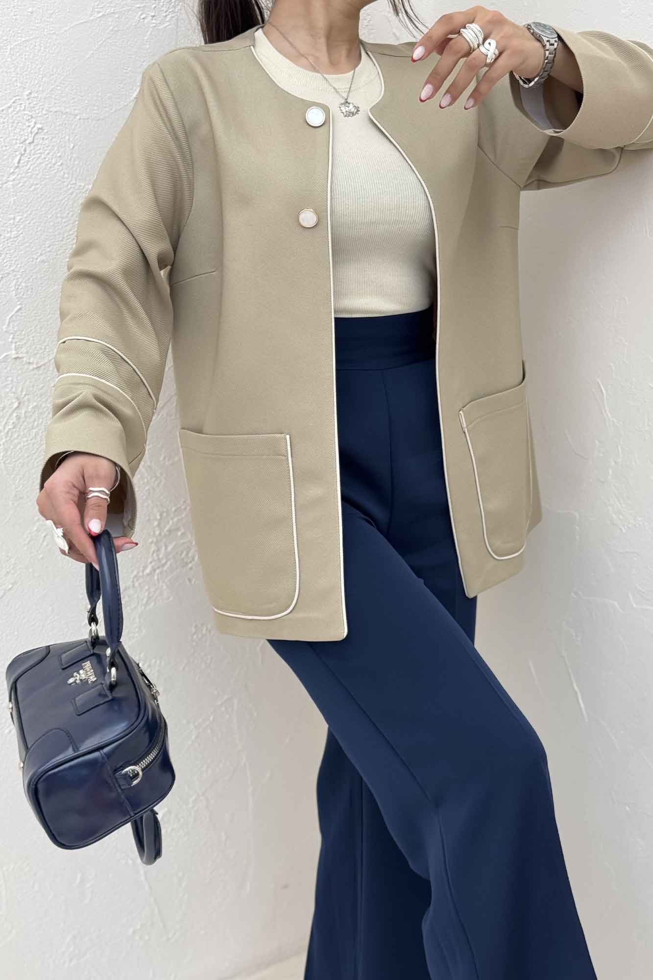 کت مازراتی کجراه مغزی دوزی دو جیب کارلو