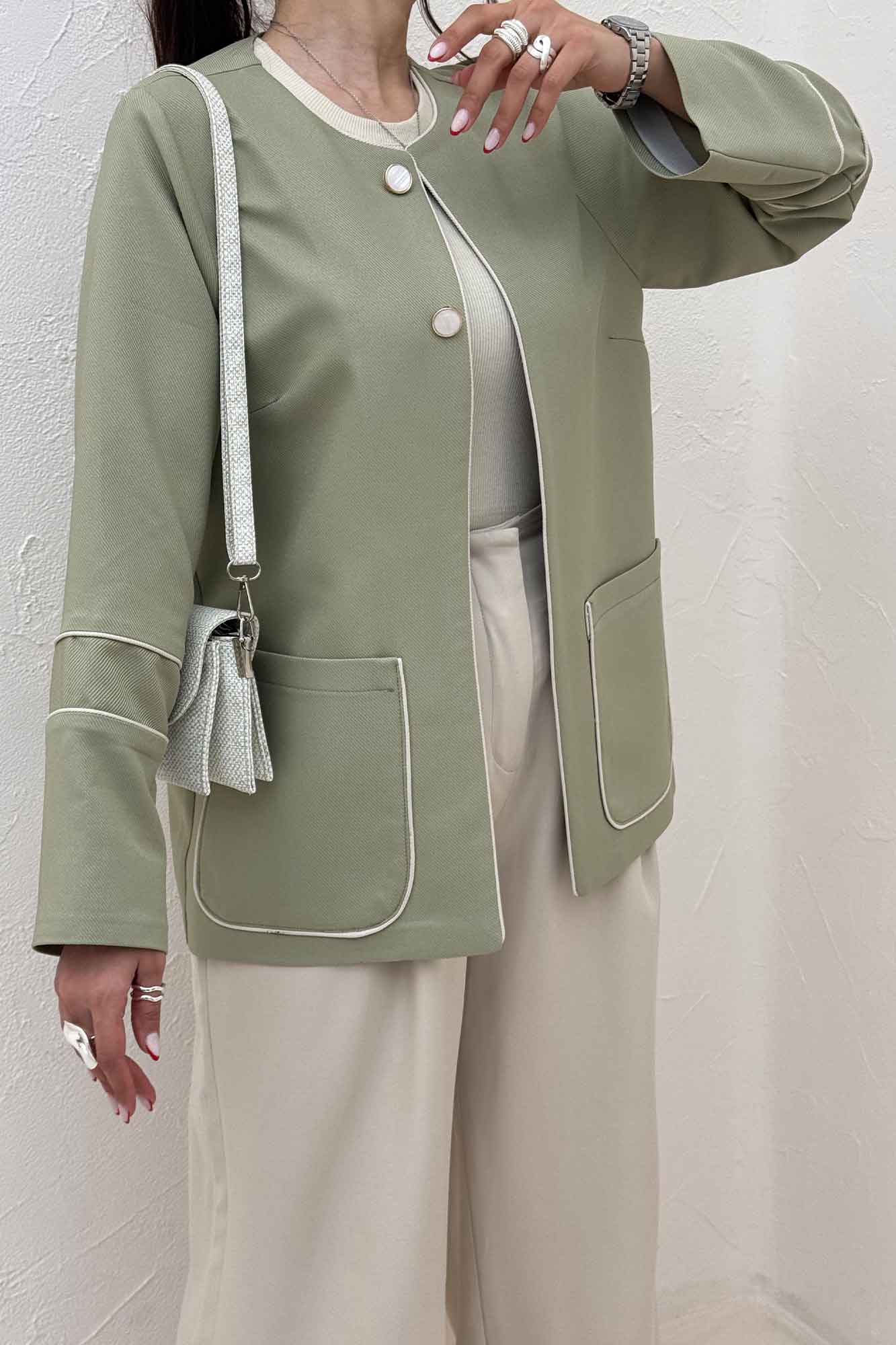 کت مازراتی کجراه مغزی دوزی دو جیب کارلو