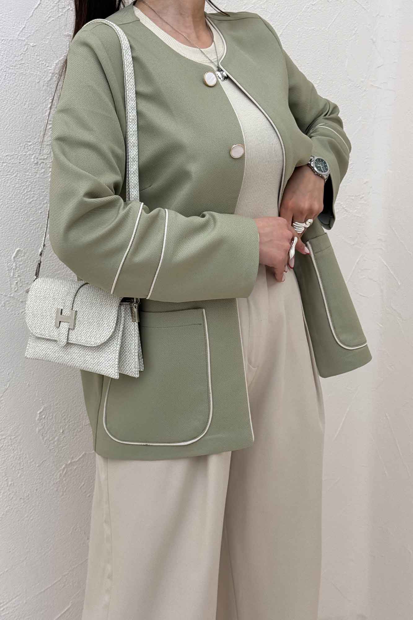 کت مازراتی کجراه مغزی دوزی دو جیب کارلو