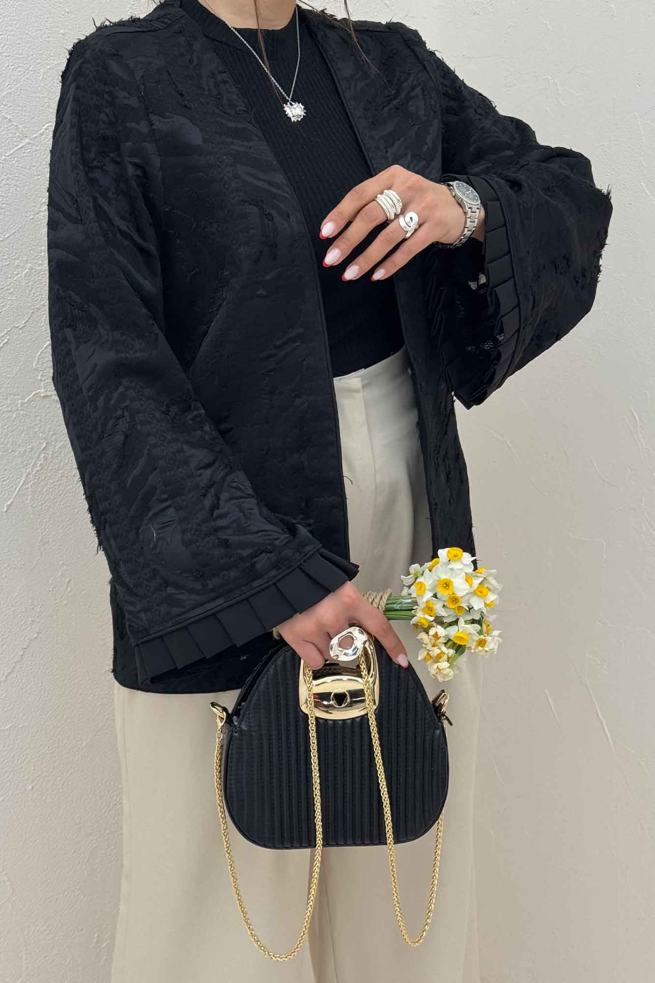 کت کسمه مغزی دوزی سر آستین پیله