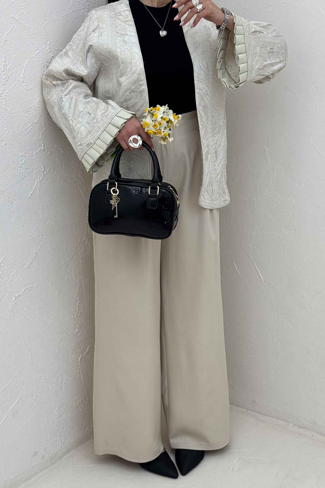 کت کسمه مغزی دوزی سر آستین پیله