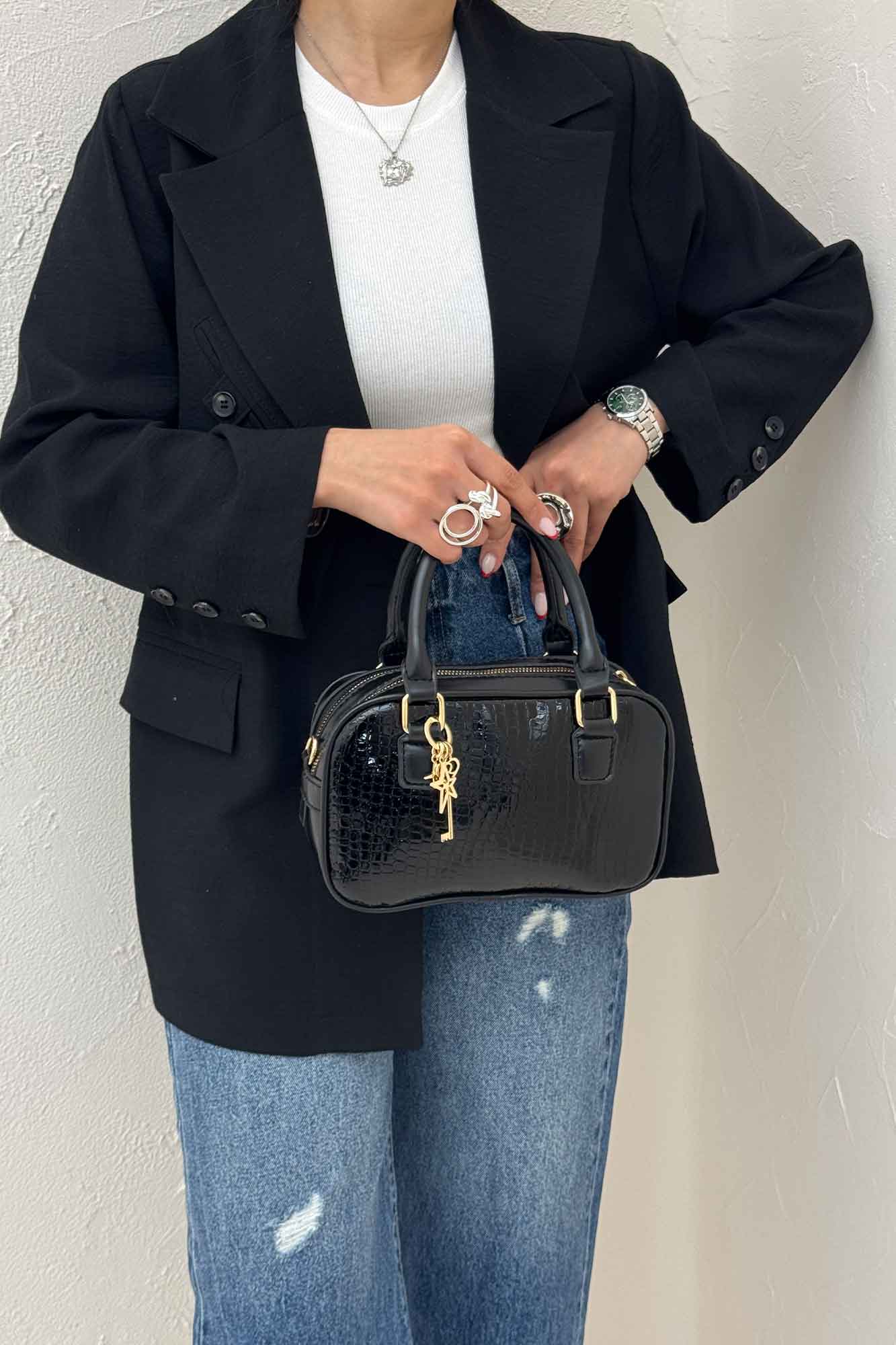 کت لینن نچرال یقه انگلیسی دو جیب پاکتی