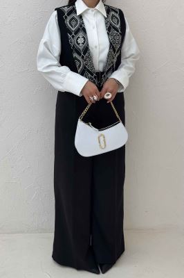 ژیله لینن تیکه سوزن دوزی کد 100