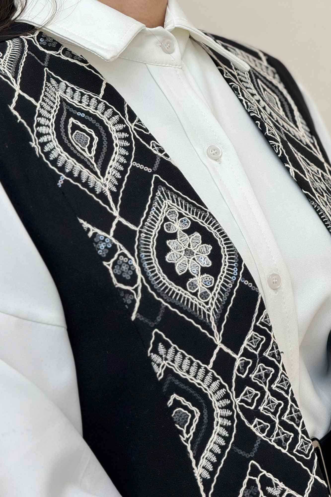 ژیله لینن تیکه سوزن دوزی کد 100