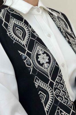 ژیله لینن تیکه سوزن دوزی کد 100