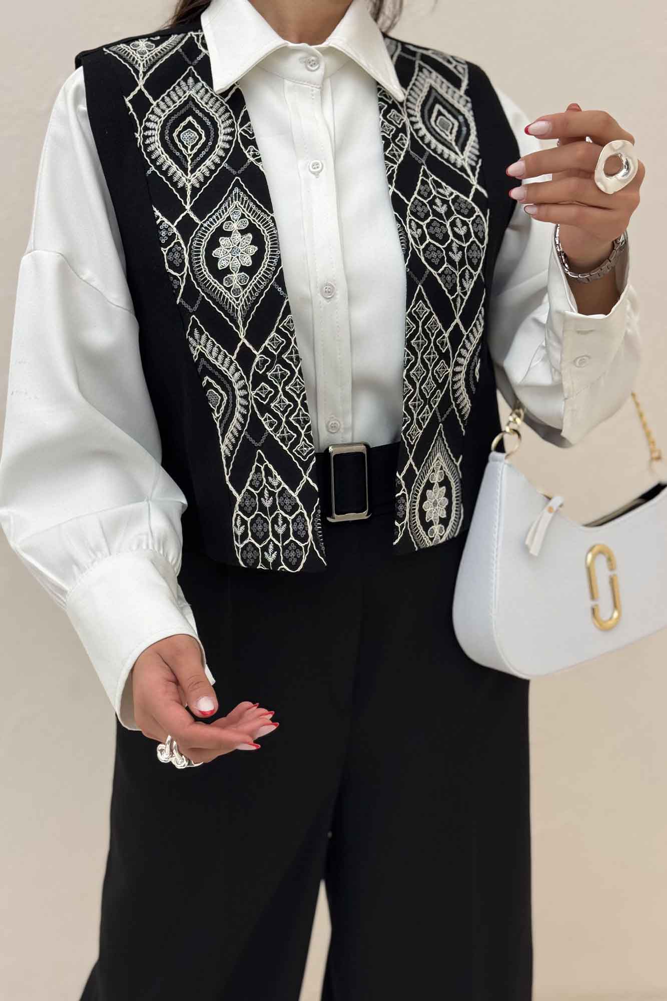 ژیله لینن تیکه سوزن دوزی کد 100