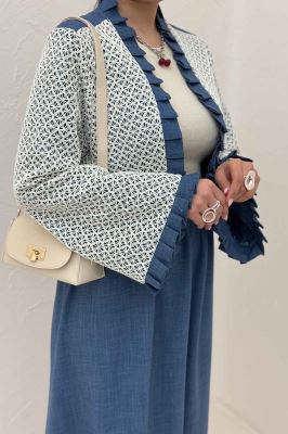 ست کت و دامن شانتون قلاب بافی دور پیله