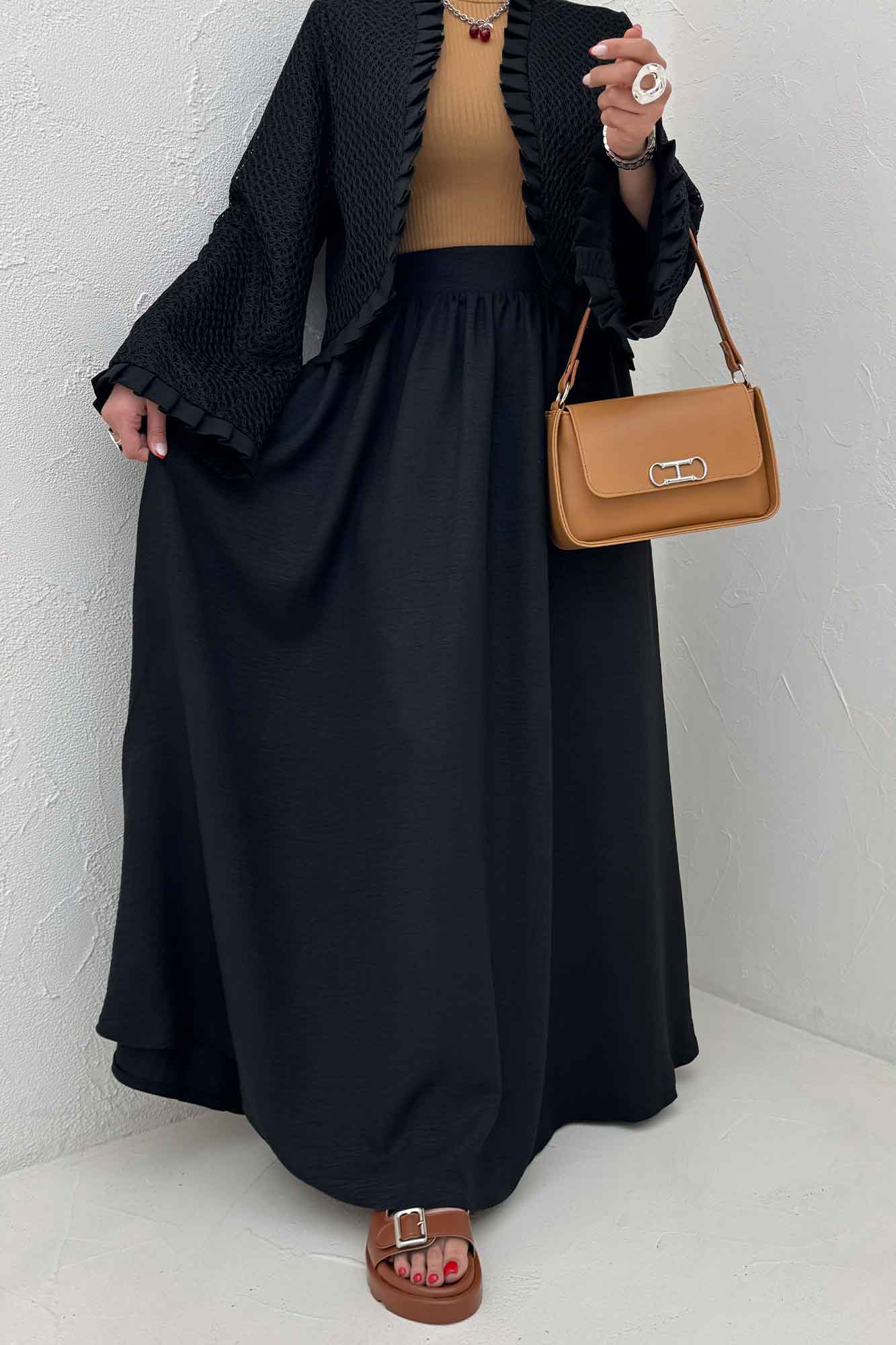 ست کت و دامن شانتون قلاب بافی دور پیله