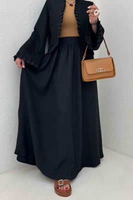 ست کت و دامن شانتون قلاب بافی دور پیله