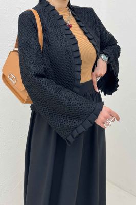 ست کت و دامن شانتون قلاب بافی دور پیله