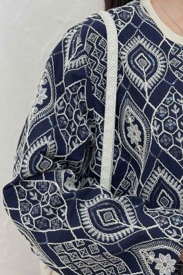 کت سوزن دوزی یقه گرد FABRA