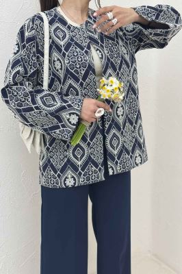 کت سوزن دوزی یقه گرد FABRA