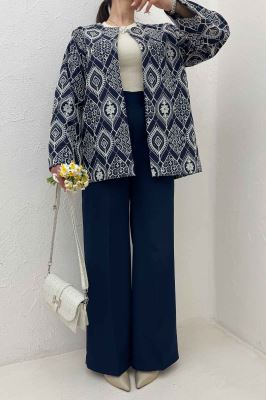 کت سوزن دوزی یقه گرد FABRA