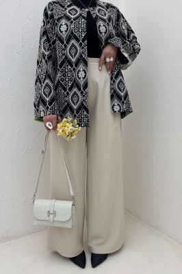 کت سوزن دوزی یقه گرد FABRA