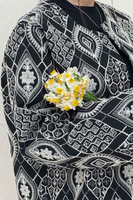 کت سوزن دوزی یقه گرد FABRA