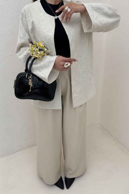 کت سوزن دوزی یقه گرد FABRA