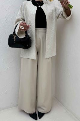 کت سوزن دوزی یقه گرد FABRA