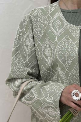 کت سوزن دوزی یقه گرد FABRA