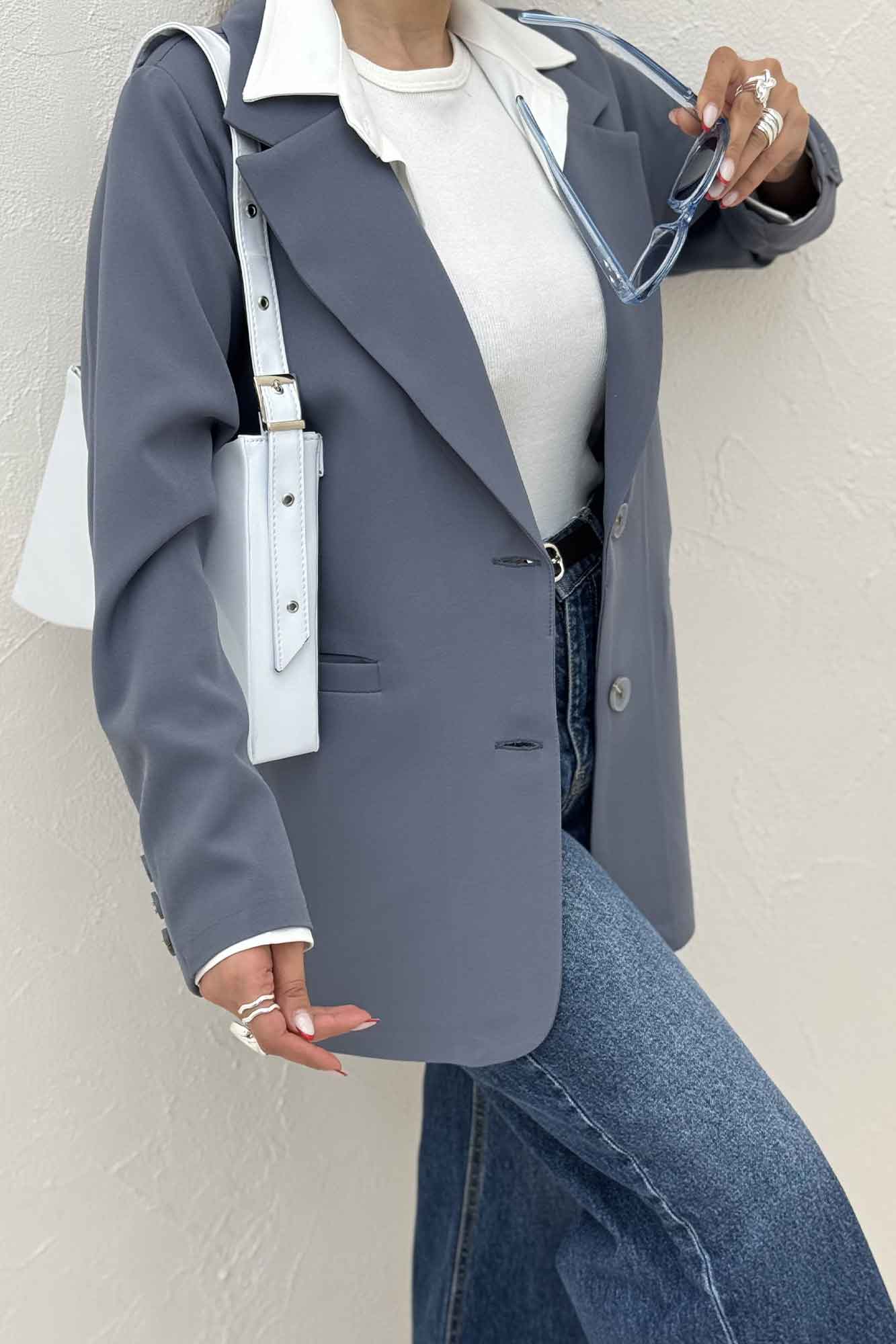 کت مازراتی جیب فیلتو دو دکمه عمودی بلور