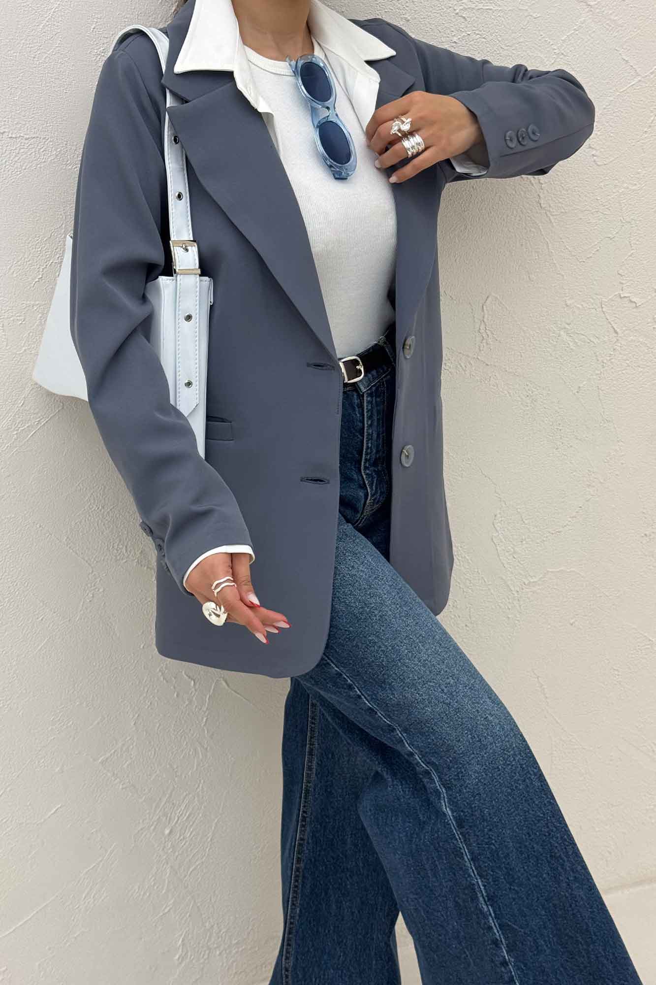 کت مازراتی جیب فیلتو دو دکمه عمودی بلور